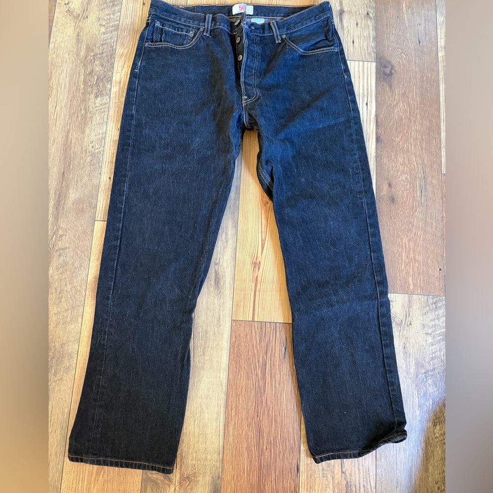 Levi's Men's 501 Dark Blue Straight Jeans